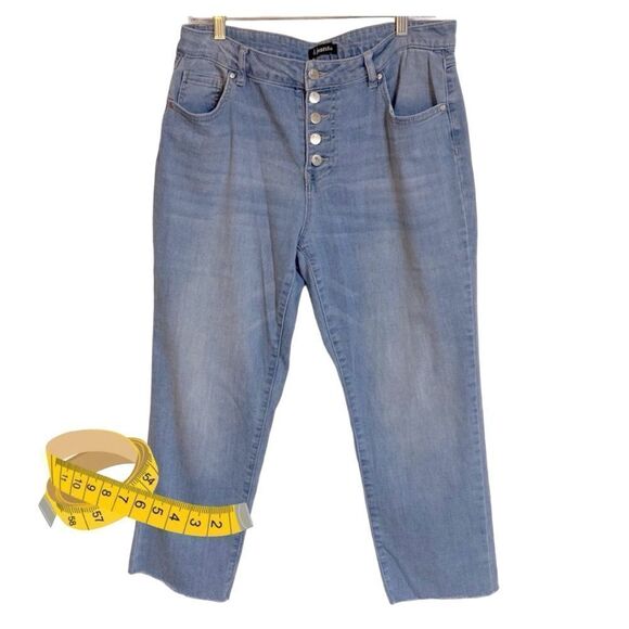 D.JEANS Crop Raw Hem Button Front Jeans - Picture 11 of 11